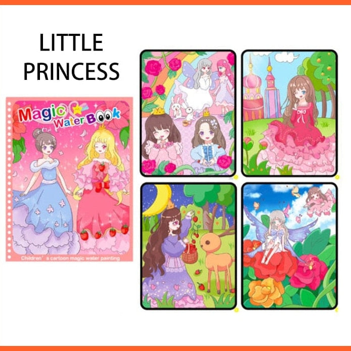 whatagift.com.au Little princess Water Color Reusable Kid Drawing Books