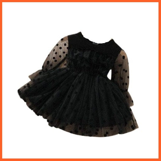 whatagift Long Sleeve Elegant Black Lace Princess Dresses