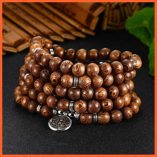 whatagift.com.au lotus Prayer Beads Bracelet 108 Tibetan Buddhist Rosary Charm Bracelet