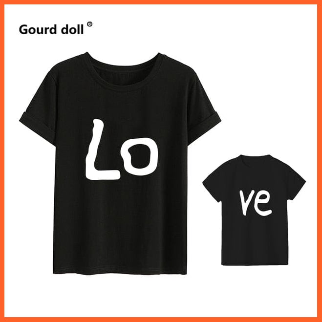 whatagift.com.au LOVE black / mama-M (1PCS) Love Mommy and Baby Clothes Cotton T-shirt