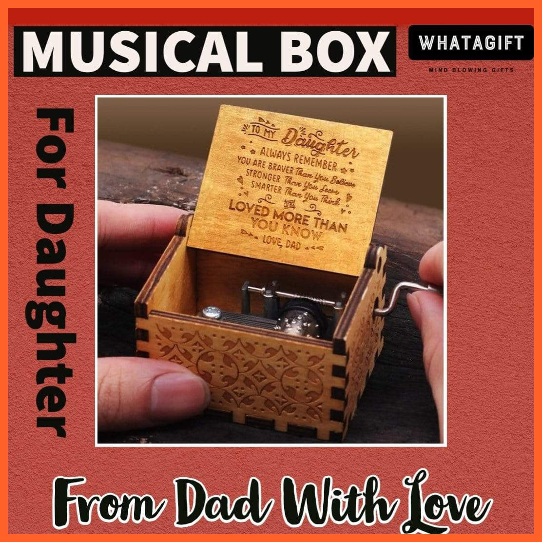 Wooden Classical Music Box For My Daughter With Love | whatagift.com.au.