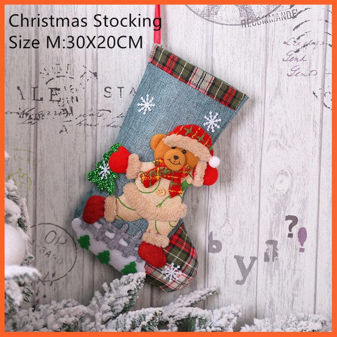 whatagift.com.au M- bear Christmas Stocking Santa Sacks Gift