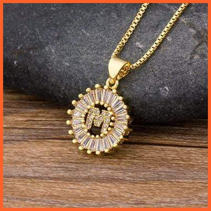 Girls Initial Letter Necklace | Nitial Letter Necklace 26 Letters Charm Gold Name Necklace Pendant Top Quality Copper Zircon Jewellery | whatagift.com.au.