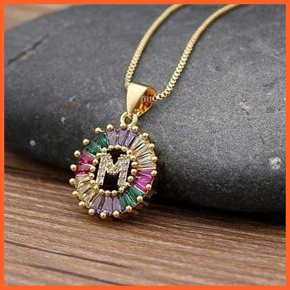 Multi Color Gold Plated Pendant & Necklace | whatagift.com.au.