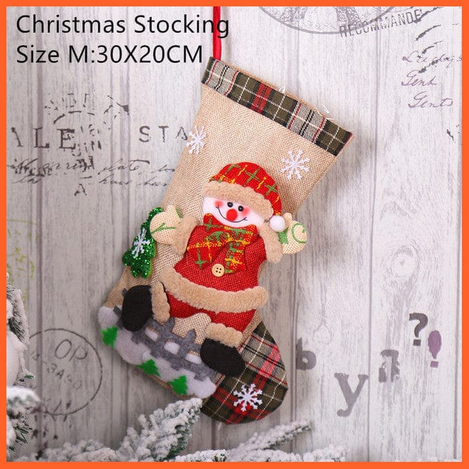 whatagift.com.au M- snowman Christmas Stocking Santa Sacks Gift