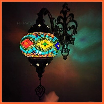 whatagift.com.au M06 Newest Mediterranean style Art Deco Turkish Mosaic Wall Lamp | Handcrafted Mosaic Glass romantic wall light | Night Lamp for Home decor