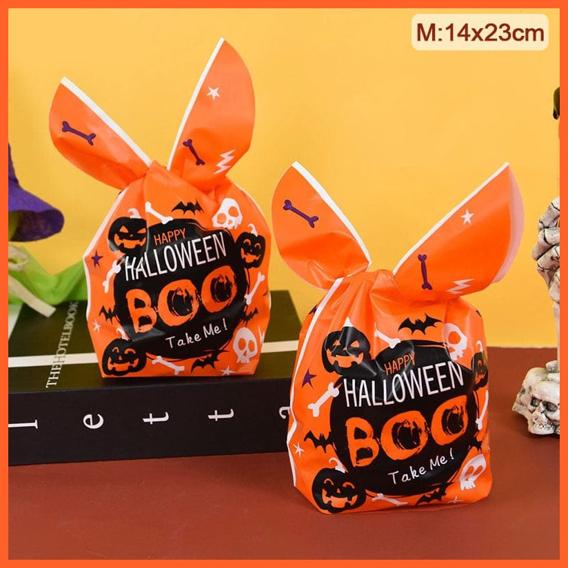 whatagift.com.au M2-14x23cm / 25pcs 25/50pcs Halloween Candy Bags | Pumpkin Bat Snack Biscuit Kids Treat Bags| Halloween Party Decoration Supplies