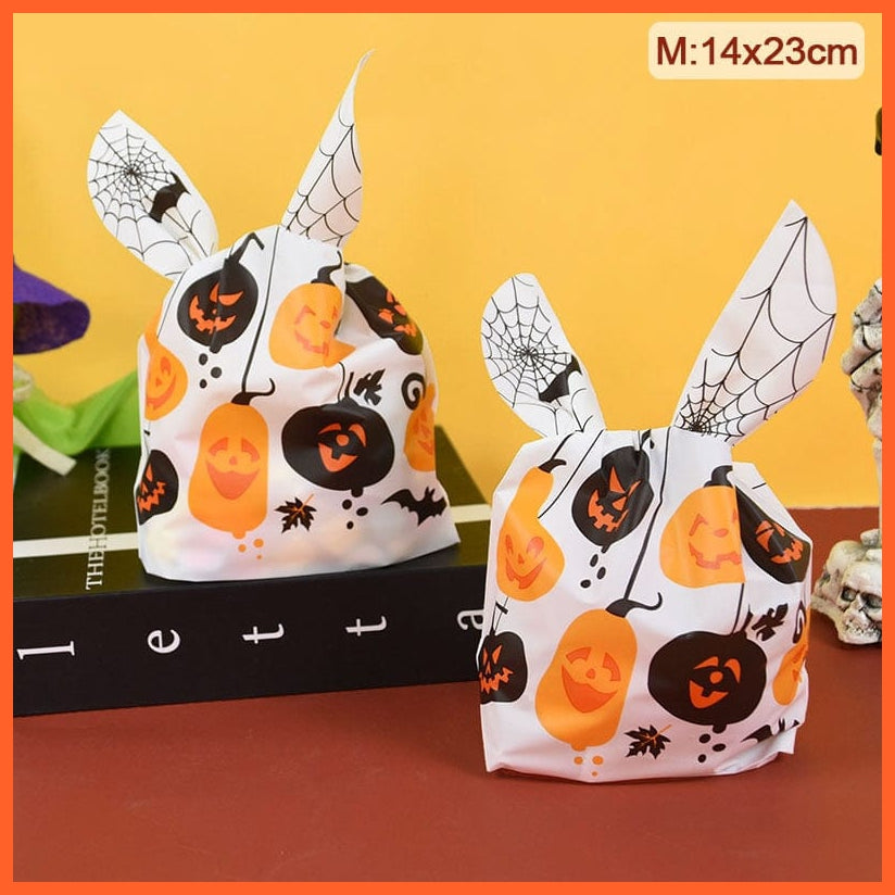 whatagift.com.au M3-14x23cm / 25pcs 25/50pcs Halloween Candy Bags | Pumpkin Bat Snack Biscuit Kids Treat Bags| Halloween Party Decoration Supplies