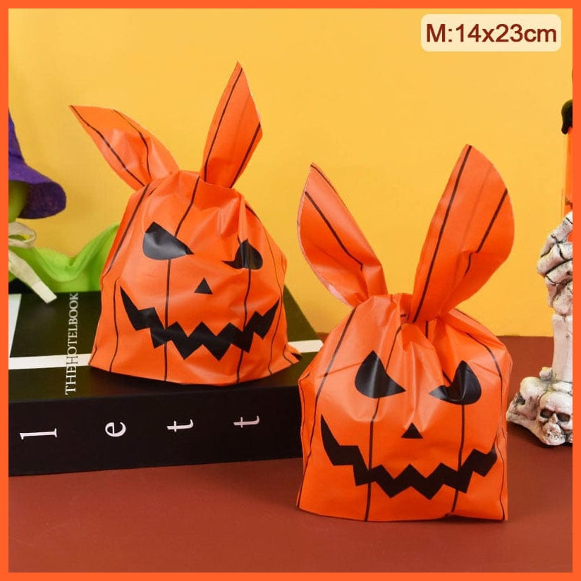 whatagift.com.au M5-14x23cm / 25pcs 25/50pcs Halloween Candy Bags | Pumpkin Bat Snack Biscuit Kids Treat Bags| Halloween Party Decoration Supplies