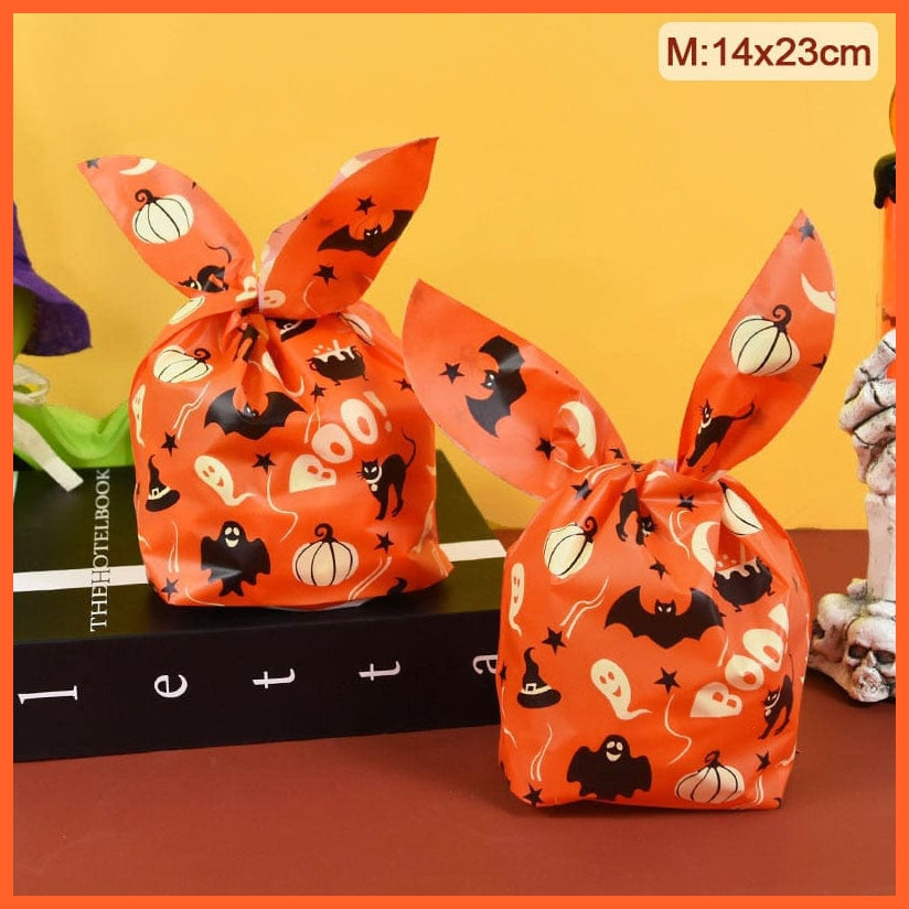 whatagift.com.au M6-14x23cm / 25pcs 25/50pcs Halloween Candy Bags | Pumpkin Bat Snack Biscuit Kids Treat Bags| Halloween Party Decoration Supplies