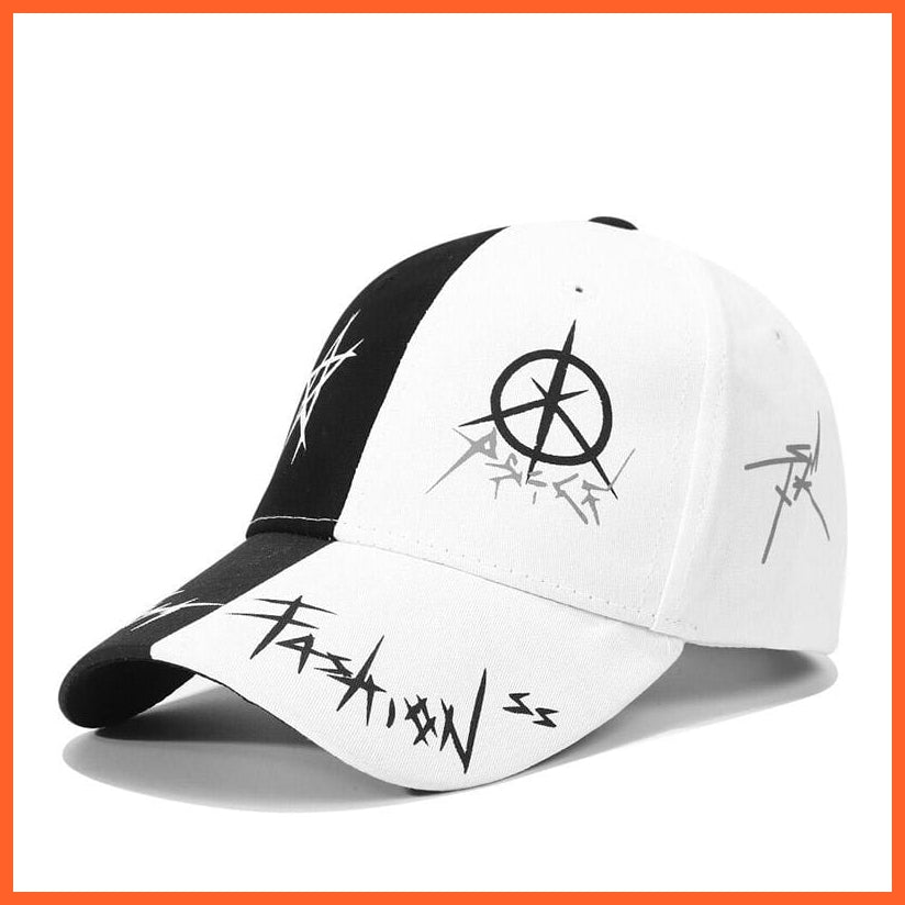 Maershei Graffiti Black And White Caps | Unisex Cotton Baseball Caps | Custom Graffiti Snapback Fashion Sports Hip Hop Hats | whatagift.com.au.