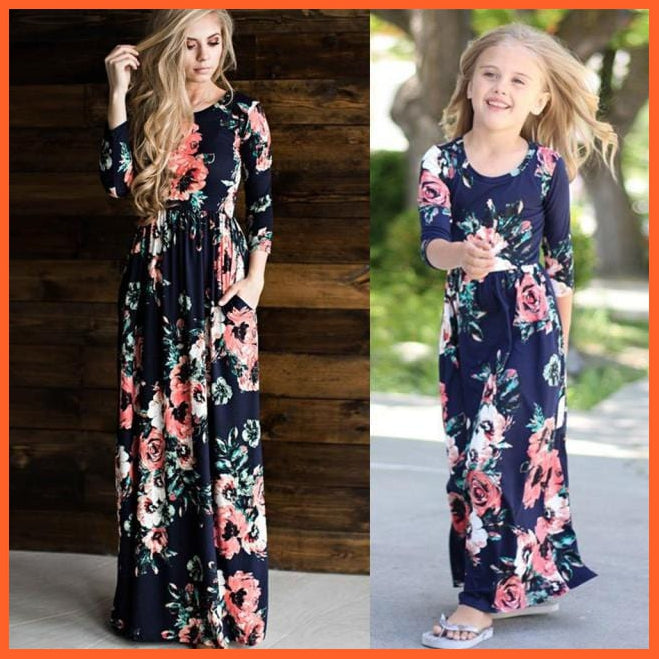 whatagift.com.au Matching Mother Daughter Flower Printed Dresses