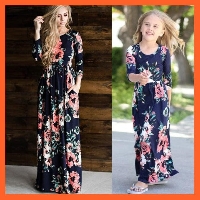 whatagift.com.au Matching Mother Daughter Flower Printed Dresses