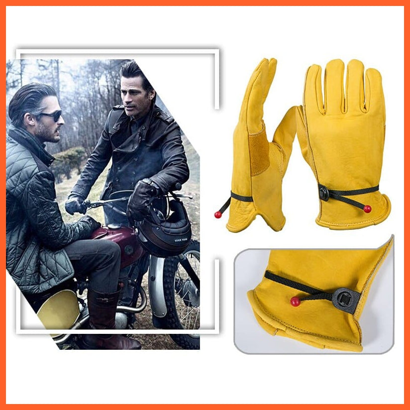 whatagift.com.au Men's Gloves New Men's Driver Gloves | Leather Security Protection Wear Safety Working Gloves