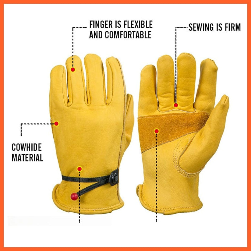 whatagift.com.au Men's Gloves New Men's Driver Gloves | Leather Security Protection Wear Safety Working Gloves