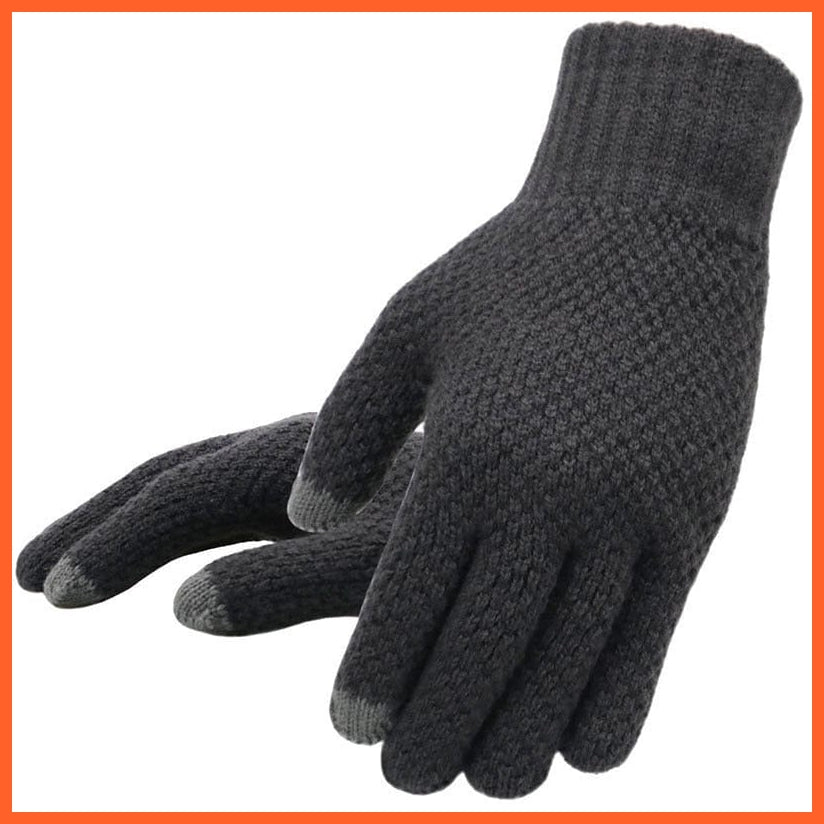 whatagift.com.au Men's Gloves Winter Men Knitted Gloves | Touchscreen Warm Wool Cashmere Solid Men's Gloves