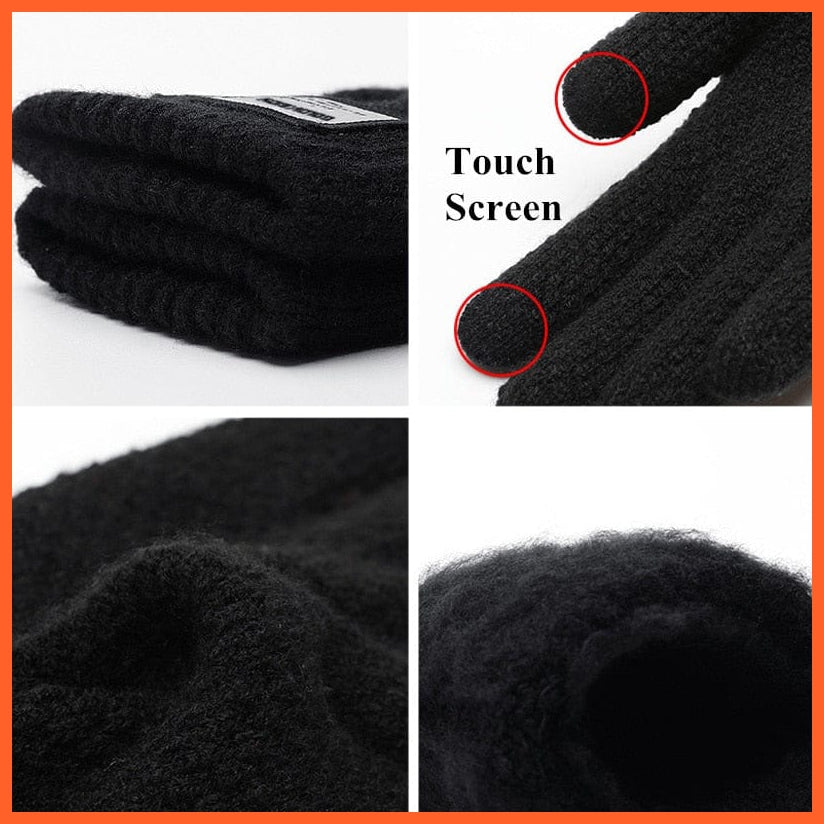 whatagift.com.au Men's Gloves Winter Men Knitted Gloves | Touchscreen Warm Wool Cashmere Solid Men's Gloves