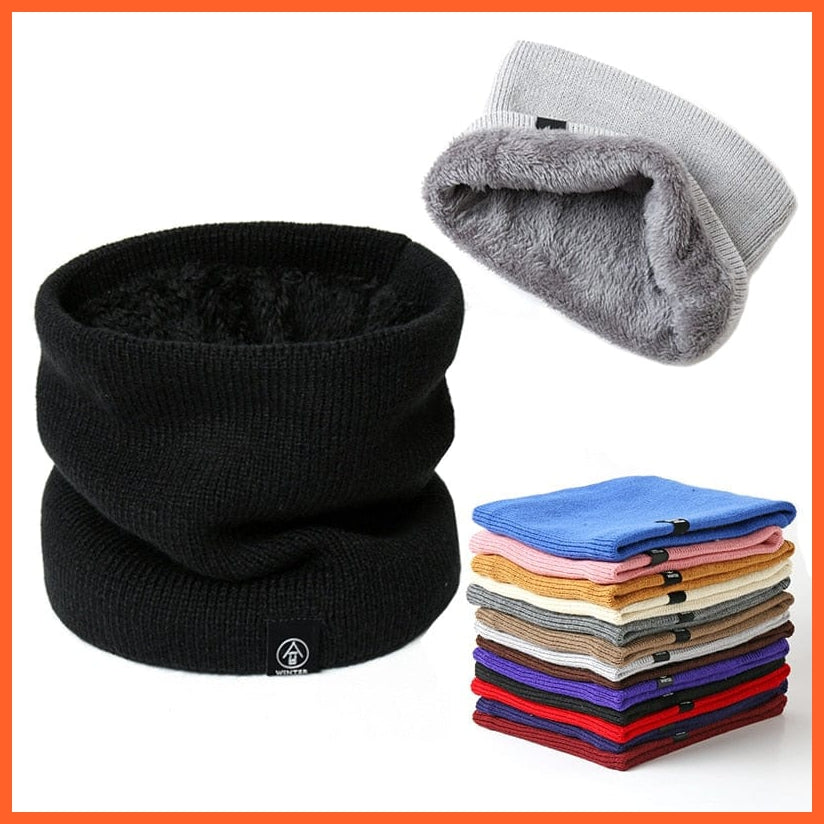 whatagift.com.au Men's Scarf Copy of Winter Women Men Solid Knitting Scarf | Thick Warm Velvet Ring High-Quality Muffler
