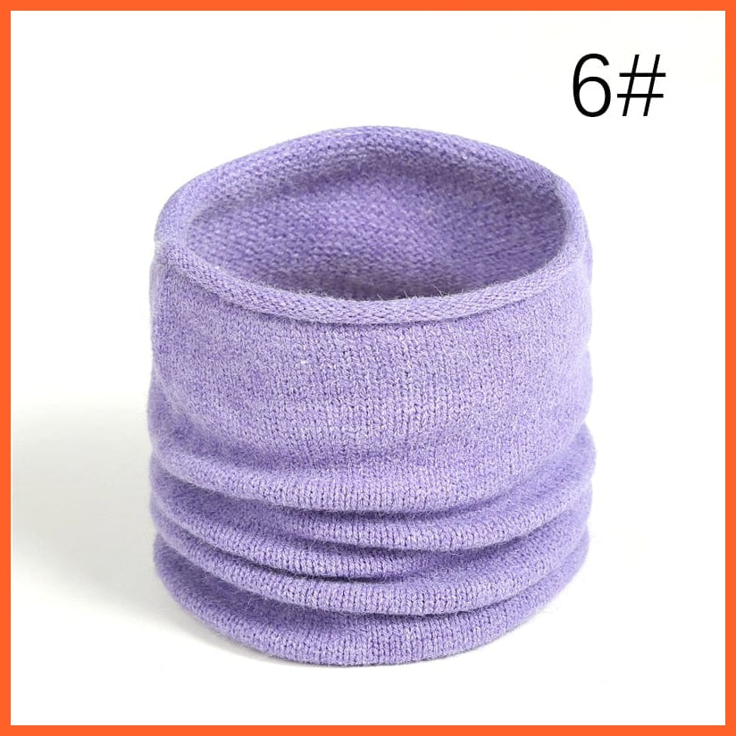 whatagift.com.au Men's Scarf WB14-6 Winter Women Men Solid Knitting Scarf | Thick Warm Velvet Ring High-Quality Muffler