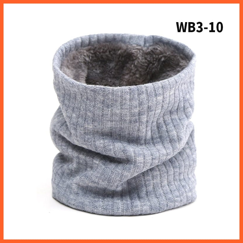 whatagift.com.au Men's Scarf WB3-10 Winter Women Men Solid Knitting Scarf | Thick Warm Velvet Ring High-Quality Muffler