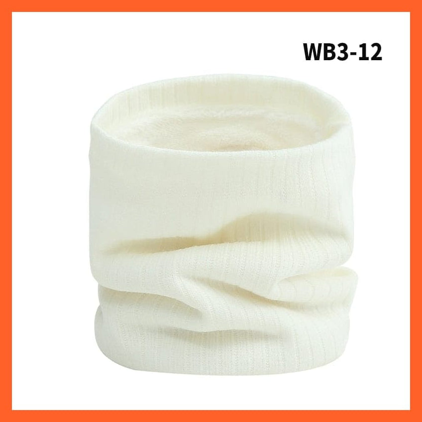 whatagift.com.au Men's Scarf WB3-12 Winter Women Men Solid Knitting Scarf | Thick Warm Velvet Ring High-Quality Muffler