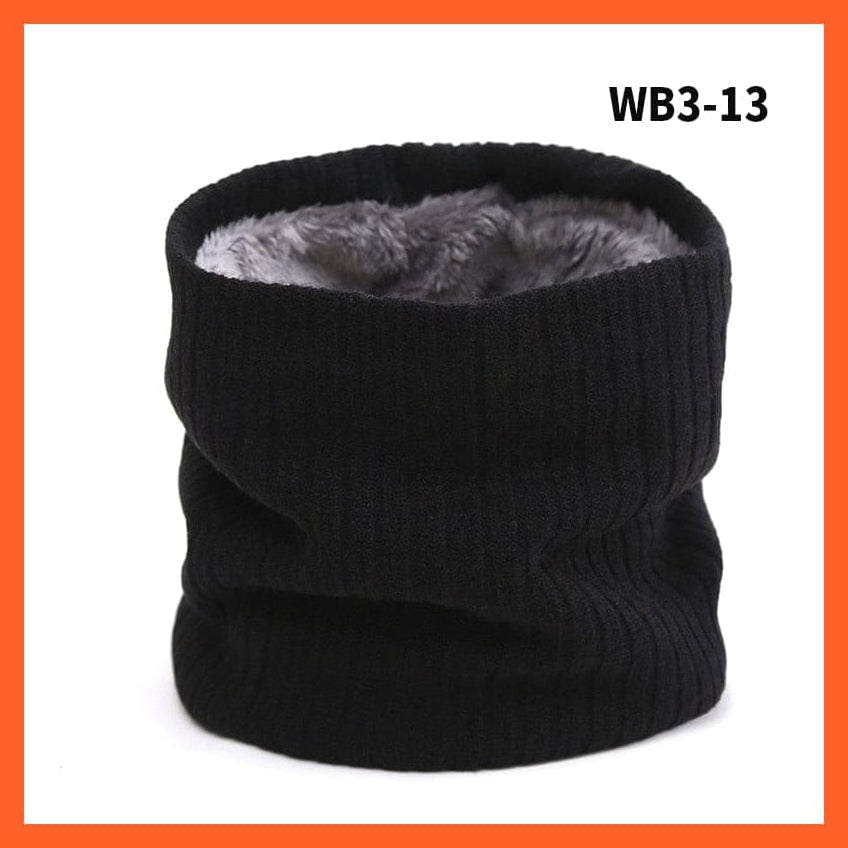 whatagift.com.au Men's Scarf WB3-13 Winter Women Men Solid Knitting Scarf | Thick Warm Velvet Ring High-Quality Muffler