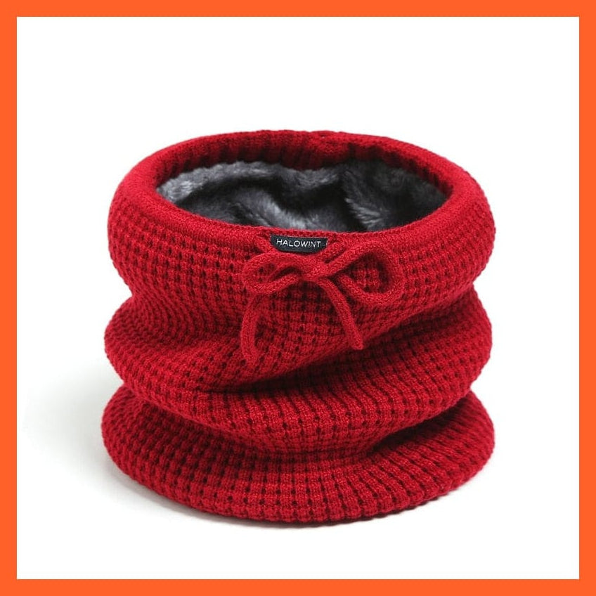 whatagift.com.au Men's Scarf WB37-5 Winter Women Men Solid Knitting Scarf | Thick Warm Velvet Ring High-Quality Muffler