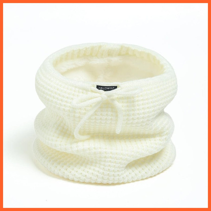 whatagift.com.au Men's Scarf WB37-6 Winter Women Men Solid Knitting Scarf | Thick Warm Velvet Ring High-Quality Muffler