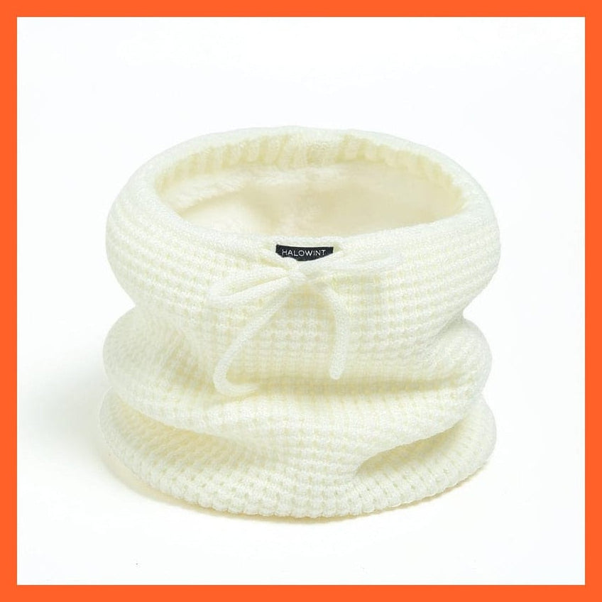whatagift.com.au Men's Scarf WB37-6 Winter Women Men Solid Knitting Scarf | Thick Warm Velvet Ring High-Quality Muffler