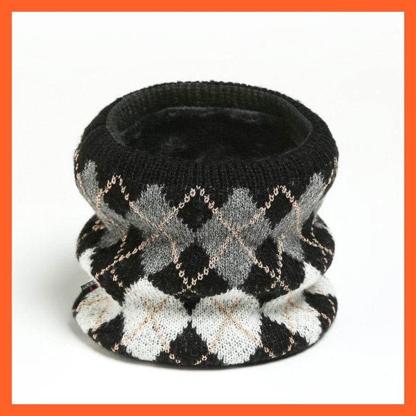 whatagift.com.au Men's Scarf Winter Women Men Solid Knitting Scarf | Thick Warm Velvet Ring High-Quality Muffler