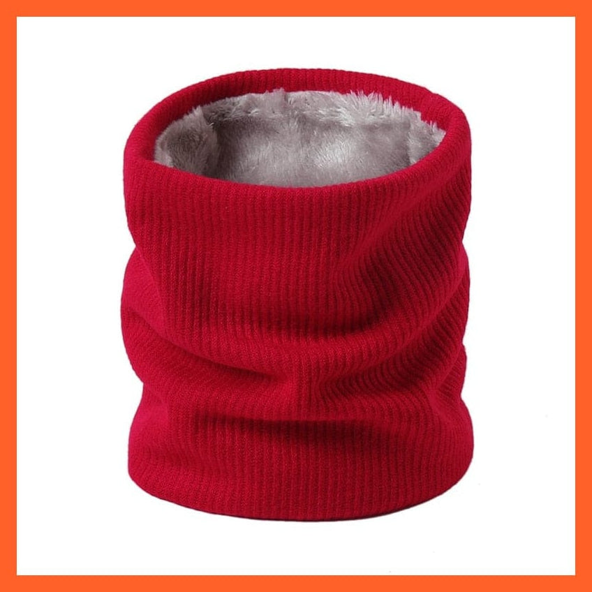 whatagift.com.au Men's Scarf Winter Women Men Solid Knitting Scarf | Thick Warm Velvet Ring High-Quality Muffler