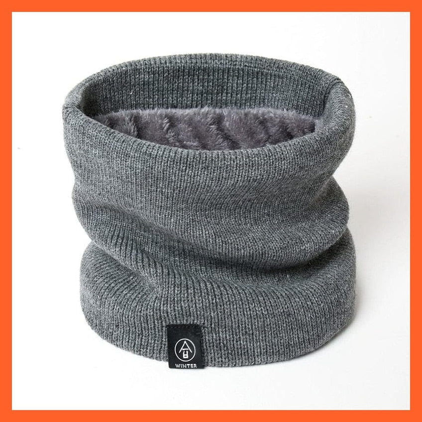 whatagift.com.au Men's Scarf Winter Women Men Solid Knitting Scarf | Thick Warm Velvet Ring High-Quality Muffler