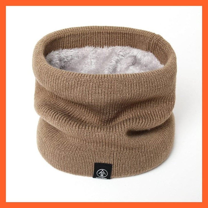 whatagift.com.au Men's Scarf Winter Women Men Solid Knitting Scarf | Thick Warm Velvet Ring High-Quality Muffler