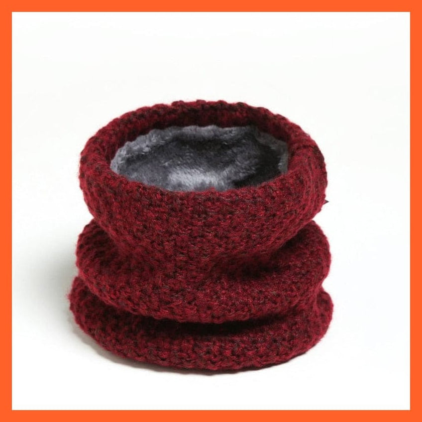 whatagift.com.au Men's Scarf Winter Women Men Solid Knitting Scarf | Thick Warm Velvet Ring High-Quality Muffler