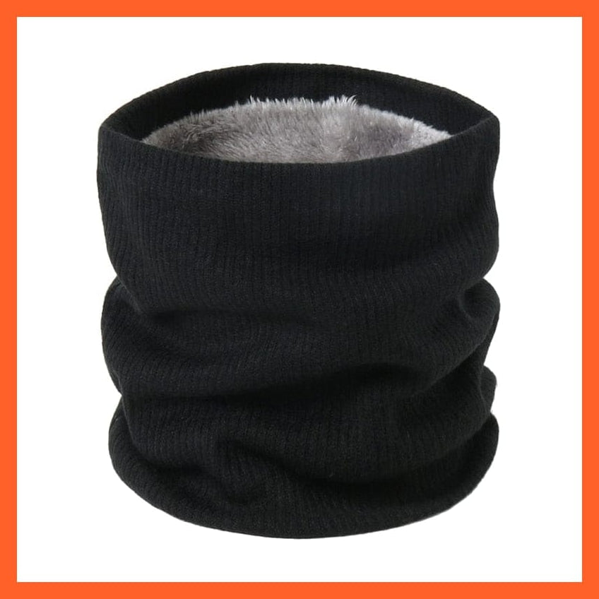 whatagift.com.au Men's Scarf Winter Women Men Solid Knitting Scarf | Thick Warm Velvet Ring High-Quality Muffler