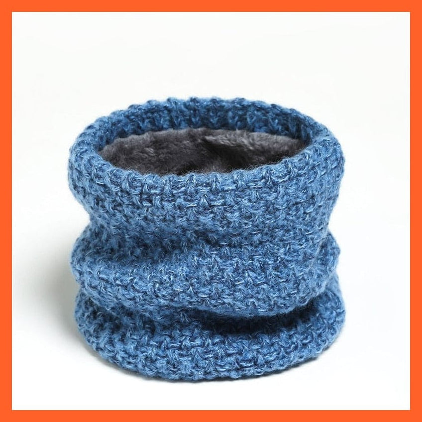 whatagift.com.au Men's Scarf Winter Women Men Solid Knitting Scarf | Thick Warm Velvet Ring High-Quality Muffler