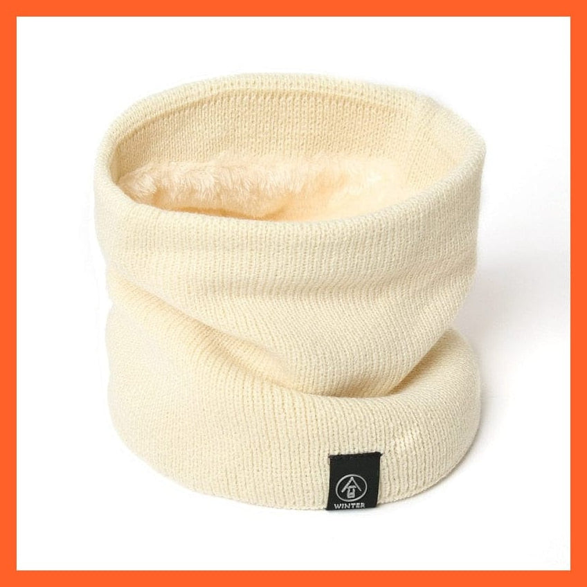whatagift.com.au Men's Scarf Winter Women Men Solid Knitting Scarf | Thick Warm Velvet Ring High-Quality Muffler
