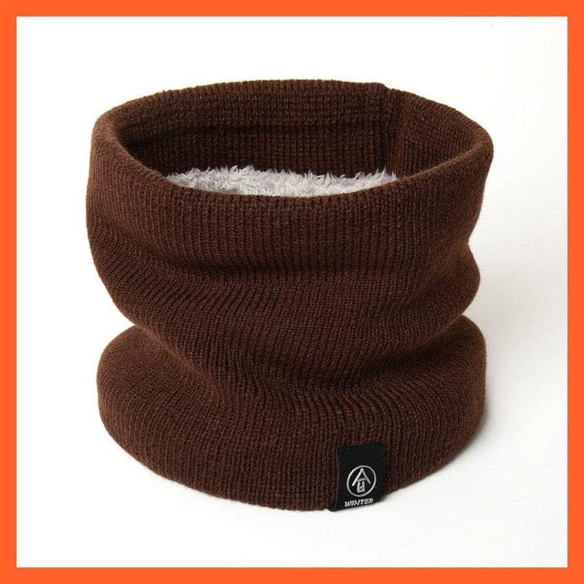 whatagift.com.au Men's Scarf Winter Women Men Solid Knitting Scarf | Thick Warm Velvet Ring High-Quality Muffler