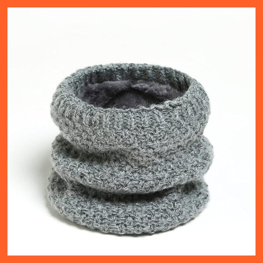 whatagift.com.au Men's Scarf Winter Women Men Solid Knitting Scarf | Thick Warm Velvet Ring High-Quality Muffler