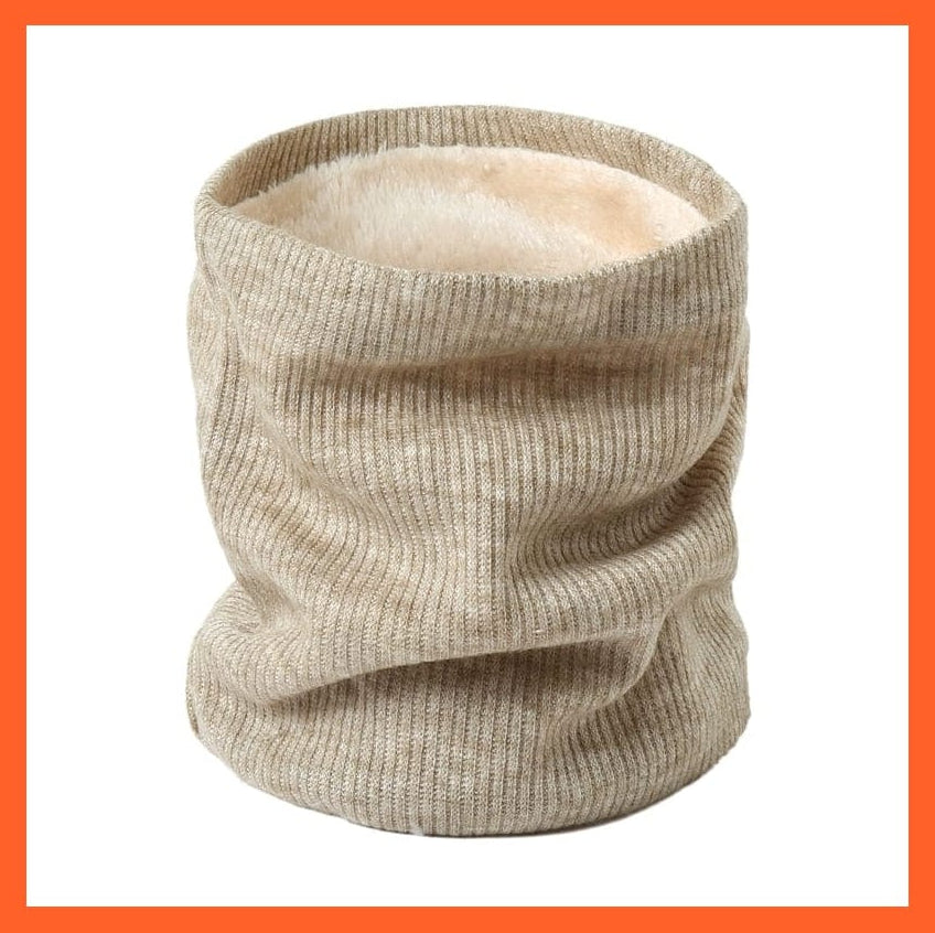 whatagift.com.au Men's Scarf Winter Women Men Solid Knitting Scarf | Thick Warm Velvet Ring High-Quality Muffler