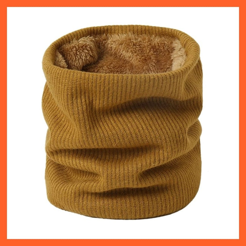 whatagift.com.au Men's Scarf Winter Women Men Solid Knitting Scarf | Thick Warm Velvet Ring High-Quality Muffler
