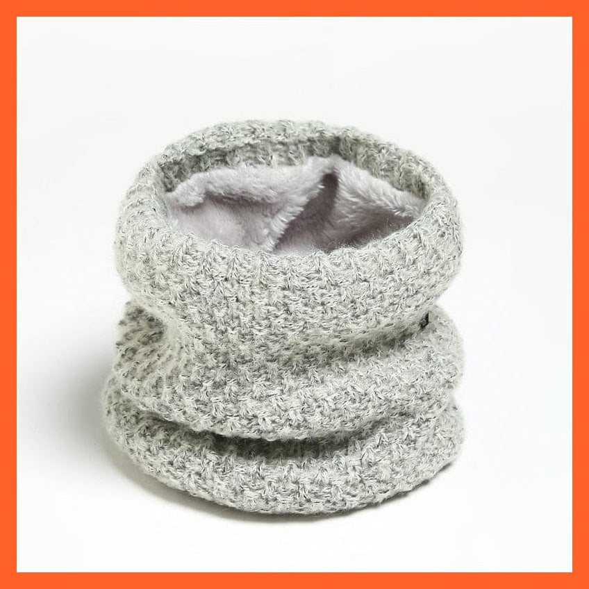 whatagift.com.au Men's Scarf Winter Women Men Solid Knitting Scarf | Thick Warm Velvet Ring High-Quality Muffler