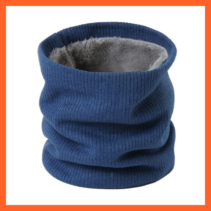 whatagift.com.au Men's Scarf Winter Women Men Solid Knitting Scarf | Thick Warm Velvet Ring High-Quality Muffler