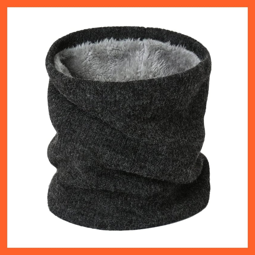 whatagift.com.au Men's Scarf Winter Women Men Solid Knitting Scarf | Thick Warm Velvet Ring High-Quality Muffler