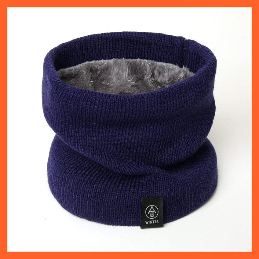 whatagift.com.au Men's Scarf Winter Women Men Solid Knitting Scarf | Thick Warm Velvet Ring High-Quality Muffler