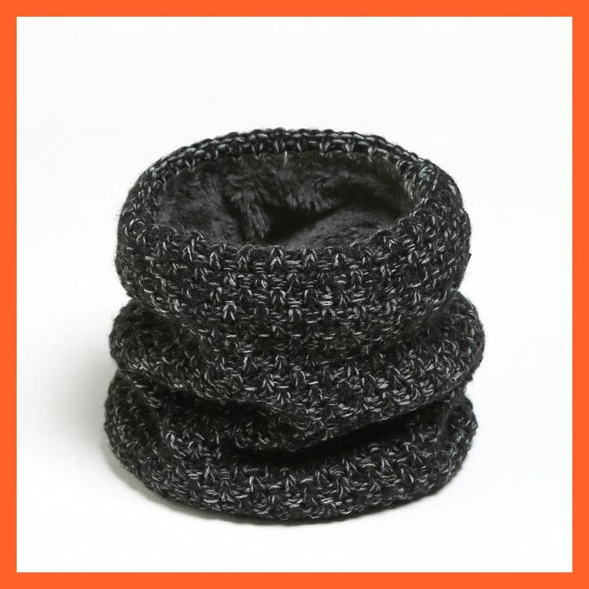whatagift.com.au Men's Scarf Winter Women Men Solid Knitting Scarf | Thick Warm Velvet Ring High-Quality Muffler