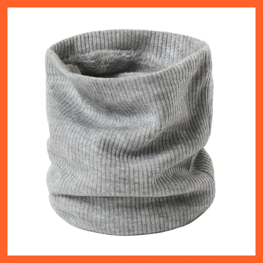 whatagift.com.au Men's Scarf Winter Women Men Solid Knitting Scarf | Thick Warm Velvet Ring High-Quality Muffler