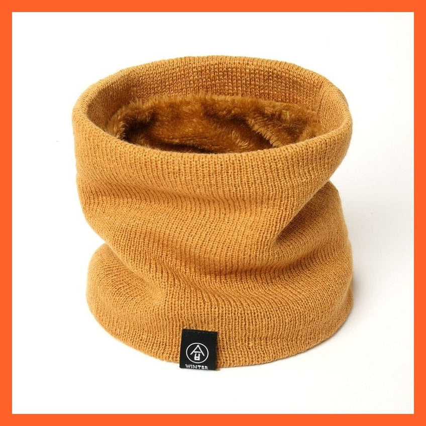 whatagift.com.au Men's Scarf Winter Women Men Solid Knitting Scarf | Thick Warm Velvet Ring High-Quality Muffler