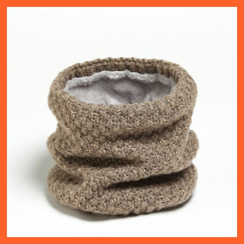 whatagift.com.au Men's Scarf Winter Women Men Solid Knitting Scarf | Thick Warm Velvet Ring High-Quality Muffler
