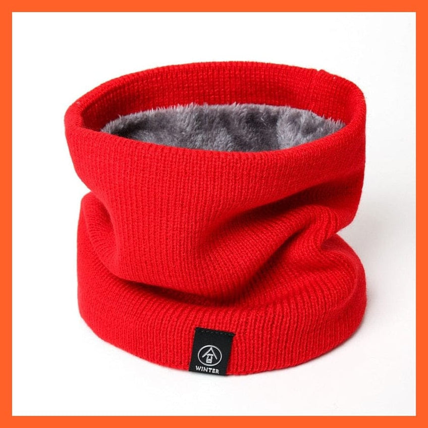 whatagift.com.au Men's Scarf Winter Women Men Solid Knitting Scarf | Thick Warm Velvet Ring High-Quality Muffler